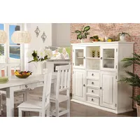 1a Direktimport Highboard Schrank oder Vitrine aus weiß lackierter