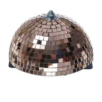 Satisfire Spiegelkugel halb 20cm Discokugel Spiegel-Halbkugel mit Motor kupfer