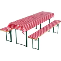 AddLiving Bierbankauflagen-Set, Auflage Tischdecke 3-teilig Rot/Weiß