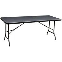 Lemodo Klapptisch, Rattan-Optik, 180 cm, schwarz, Bierzelttisch