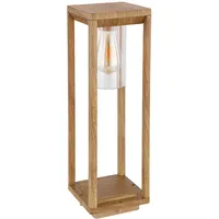 GLOBO Außenlampe Sockellampe Holzoptik Gartenleuchte Stehleuchte Standlampe , Aluminium