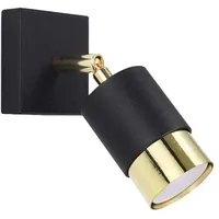 Sollux Lighting Wandleuchte Wohnzimmerleuchte Spot verstellbar Stahl Schwarz Gold