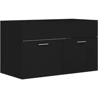 VidaXL Waschbeckenunterschrank Schwarz 80x38,5x46 cm Holzwerkstoff