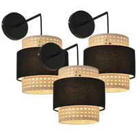 Lux.pro / Wandleuchte 3er Set ’Southampton’ in Rattanoptik E14