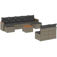 VidaXL Garten-Sofagarnitur 10-tlg. grau
