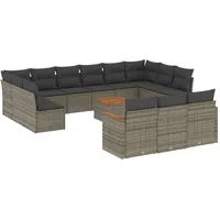VidaXL Garten-Sofagarnitur 14-tlg. grau