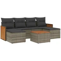 VidaXL Garten-Sofagarnitur 7-tlg. grau