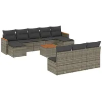VidaXL Garten-Sofagarnitur 11-tlg. grau