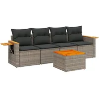 VidaXL Garten-Sofagarnitur 5-tlg. grau