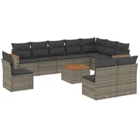 VidaXL Garten-Sofagarnitur 11-tlg. grau