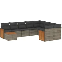 VidaXL Garten-Sofagarnitur 10-tlg. grau