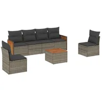 VidaXL Garten-Sofagarnitur 7-tlg. grau