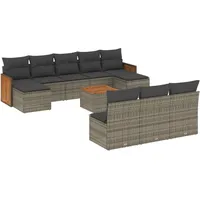 VidaXL Garten-Sofagarnitur 11-tlg. grau