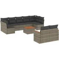 VidaXL Garten-Sofagarnitur 10-tlg. grau