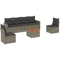 VidaXL Garten-Sofagarnitur 7-tlg. grau