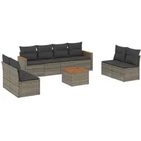 VidaXL Garten-Sofagarnitur 9-tlg. grau