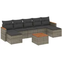 VidaXL Garten-Sofagarnitur 8-tlg. grau