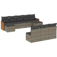 VidaXL Garten-Sofagarnitur 10-tlg. grau