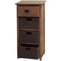 Mendler Kommode HWC-K84 mit Körben, Schubladenschrank, Holz 83x40x29cm ~