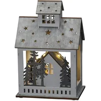 Konstsmide LED Holzsilhouette "Haus und Markt", 3278-210