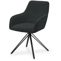 Juskys Drehstuhl Clyde Cord Dunkelgrau 1 Stk.