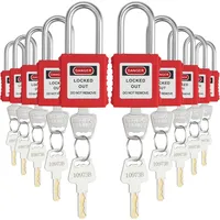 Vevor Lockout-Tagout-Schloss-Set, 10 rote Sicherheits-Lockout-Vorhängeschlösser, mit 2 Schlüsseln pro