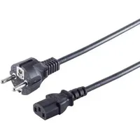 S/conn Netzkabel Schutzkontakt-Stecker  Kaltgeräte-Buchse, schwarz