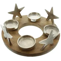 Frank Flechtwaren Adventskranz Silbersterne,