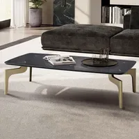 FineBuy Couchtisch Marmor Optik Schwarz MDF 120 x 60