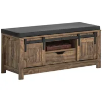 SoBuy Schuhbank, Natur, Holzwerkstoff, 100x46x35 cm, Garderobe, Garderobenbänke, Schuhbänke