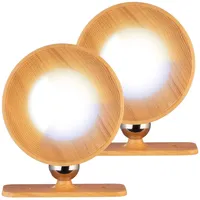 Lunartec 2er-Set CCT-LED-Wandlampen, Magnetfuß, dimmbar, Touch-Bedienung, Pinie