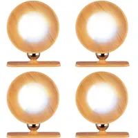 Lunartec 4er-Set CCT-LED-Wandlampen, Magnetfuß, dimmbar, Touch-Bedienung, Pinie