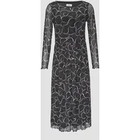 S.Oliver - Mesh-Kleid mit U-Boot-Ausschnitt, Damen, schwarz, 42