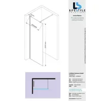 Glaszentrum Hagen Walk-In-Dusche 30 x 200 cm transparent ESG