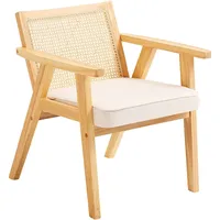 Vevor Rattanstuhl Mittelalterlich Moderner Gartenstuhl mit Armlehne, 1 Stk.