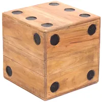 Creedwood Hocker, Natur, Holz, 25x25x25 cm, Wohnzimmer, Hocker, Sitzhocker