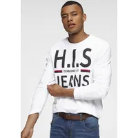 H.I.S. H.I.S Langarmshirt Langarm, schmaler Basic-Schnitt, bedrucktes Design Gr.