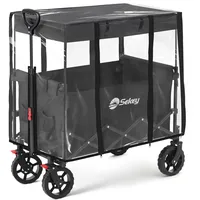 Sekey Bollerwagen Regenschutz für Bollerwagen Faltbar mit Dach, Bollerwagen