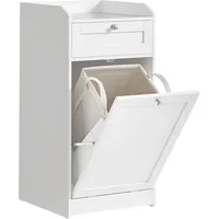 VASAGLE Badezimmerschrank mit Wäschekorb 40 x 80,2 cm