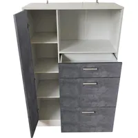 Hti-Living HTI-Living, Regal, Küchenschrank Weiss-Beton Blanca L (B, H)