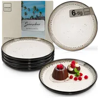 Sänger Dessertteller Set Sansibar - 6 teilig aus Steingut