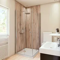 Breuer Duschrückwand Landhaus Holzdekor Aluminium 210 cm x 100