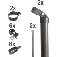 GAH Alberts Alberts Zauneck-Set mit Bodenhülsen, Einschlaghülsen, anthrazit-metallic Höhe