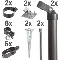 GAH Alberts Alberts Zaunanschluss-Set Wellengittertore,2-seitig,anthr.-met.,m.Bodenh.f⌀60/800mm 634391