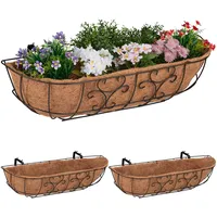 Relaxdays Blumenkasten Balkon, 3er Set, Balkonkasten zum Einhängen, Eisen