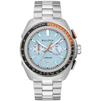 BULOVA 98B432 Herrenuhr Chronograph Racer Stahl/Hellblau