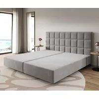 DeLife Boxspringgestell Dream-Fine Mikrofaser Grau 200x200 cm