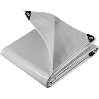 Woltu PVC Abdeckplane Schutzplane 500 g/m2 hellgrau 4x6m -