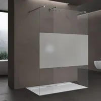 Doporro Duschwand Duschtrennwand 110x200 Walk-In Dusche mit Doppel-Stabilisator aus