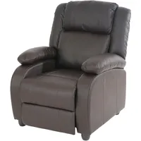 Mendler Fernsehsessel Relaxsessel Liege Sessel Lincoln, Kunstleder - coffee